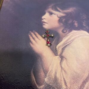 Elegant Pink and Silver Cross Necklace